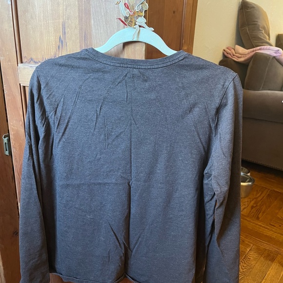 100% Cotton Heathered Brown LANDS' END longsleeve shirt - Picture 3 of 3